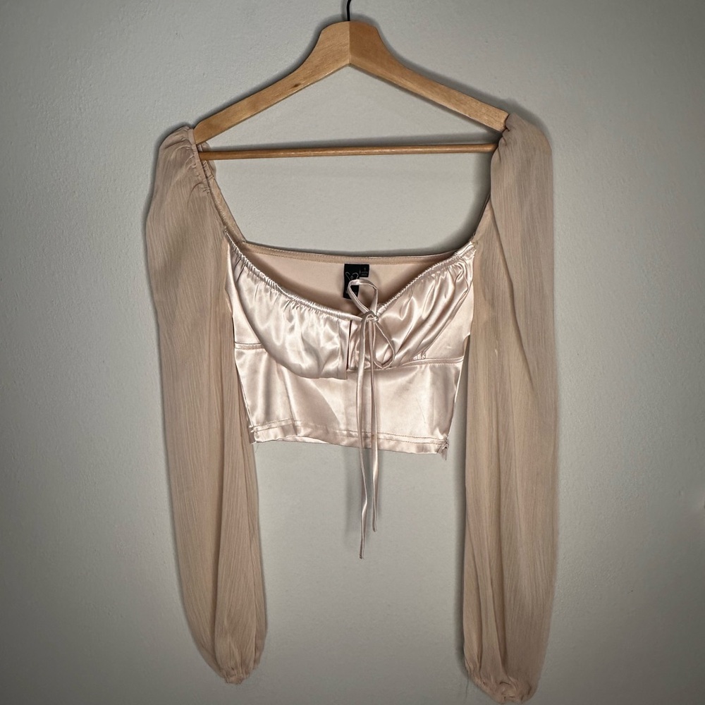 Elegant Blush Pink Satin Women's Top